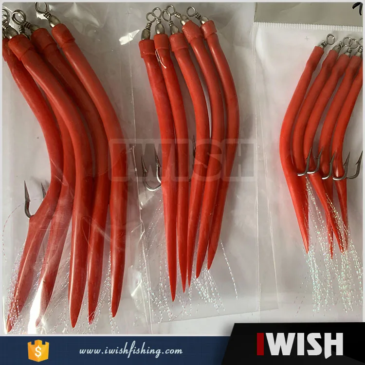 1/0 to 12/0 Stainless Steel Hook Swivels Rubber Eel Gummi Makk -  IWISHFISHING