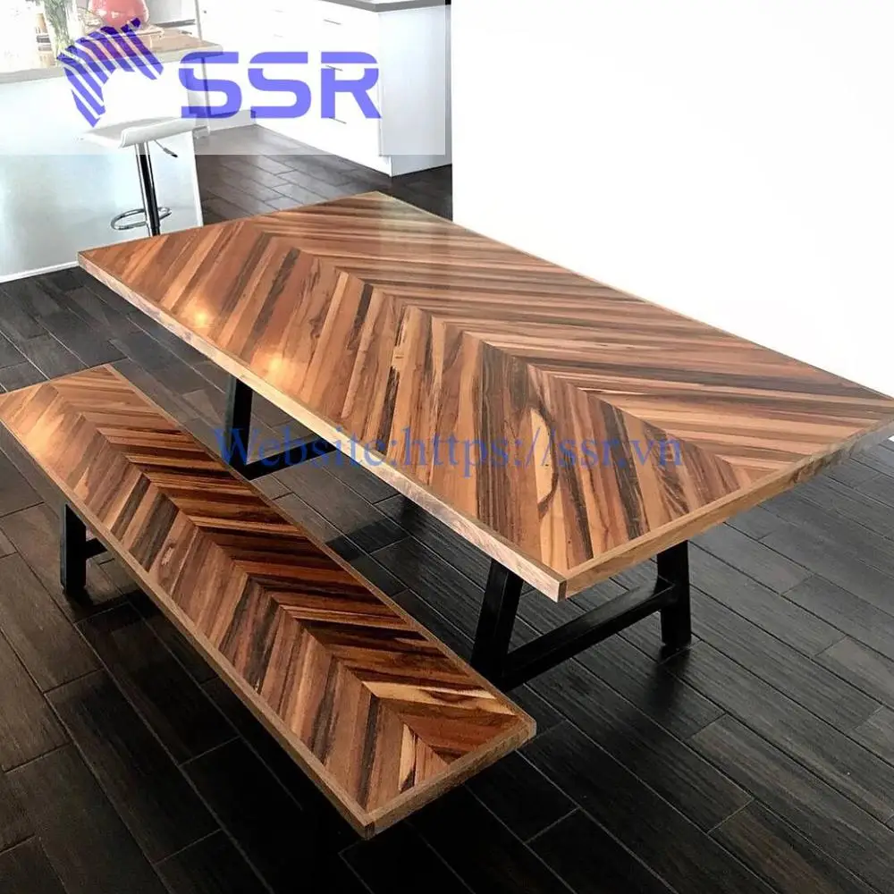 
Acacia/ Raintree /Suar/Monkey engineered herringbone panel for worktop/table top/countertop 