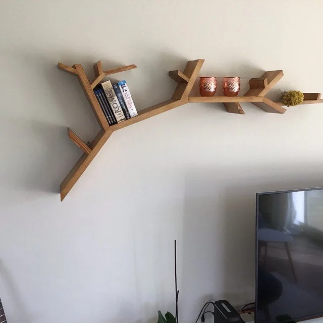 Школьная учебная комната L1200mmxD120mmxH500mm уникальная декоративная Современная коричневая деревянная ветка дерева детская книжная полка из