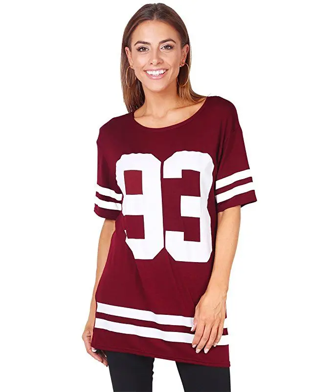 Source Women football jersey dresses oversize American Football T-Shirt  Jersey Black Short Sleeve Football Baseball Jersey on m.