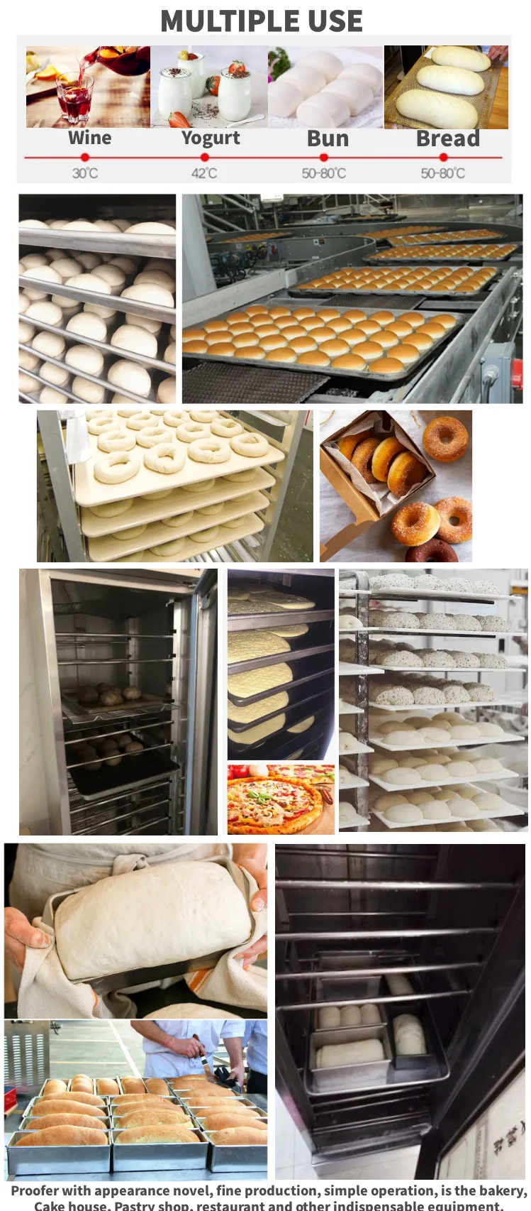 Bakery pizza donut home mini industrial bread proofers oven room basket temperature and humidity,heater proofer retarder machine