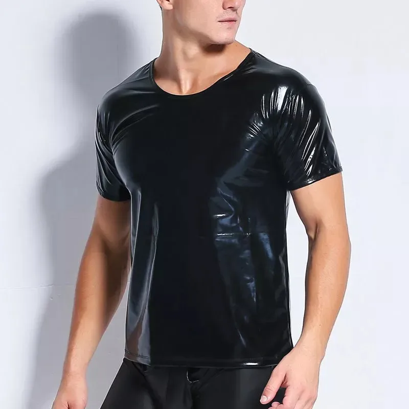 Leather T-Shirts for Men for sale