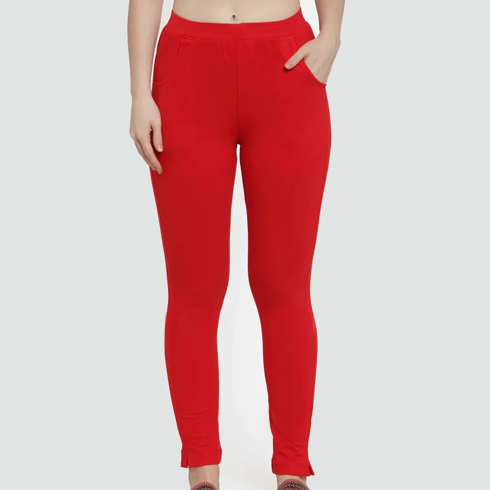 plain red leggings