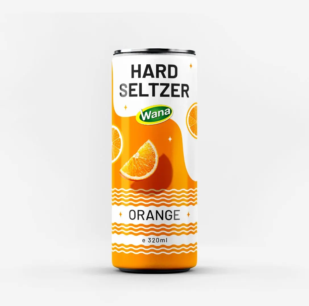 Жесткий спирт Seltzer 5% с ароматом апельсина в консервированных напитках 320 мл-OEM или частная торговая марка