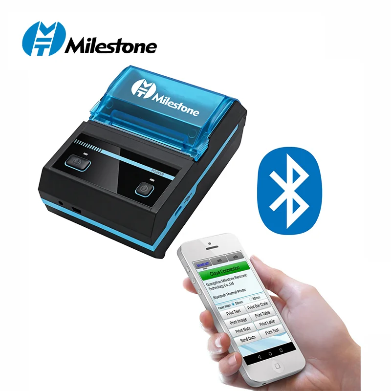 Imprimante Bluetooth portable thermique 58mm Mini Wireless Pos Image Photo pour  téléphone