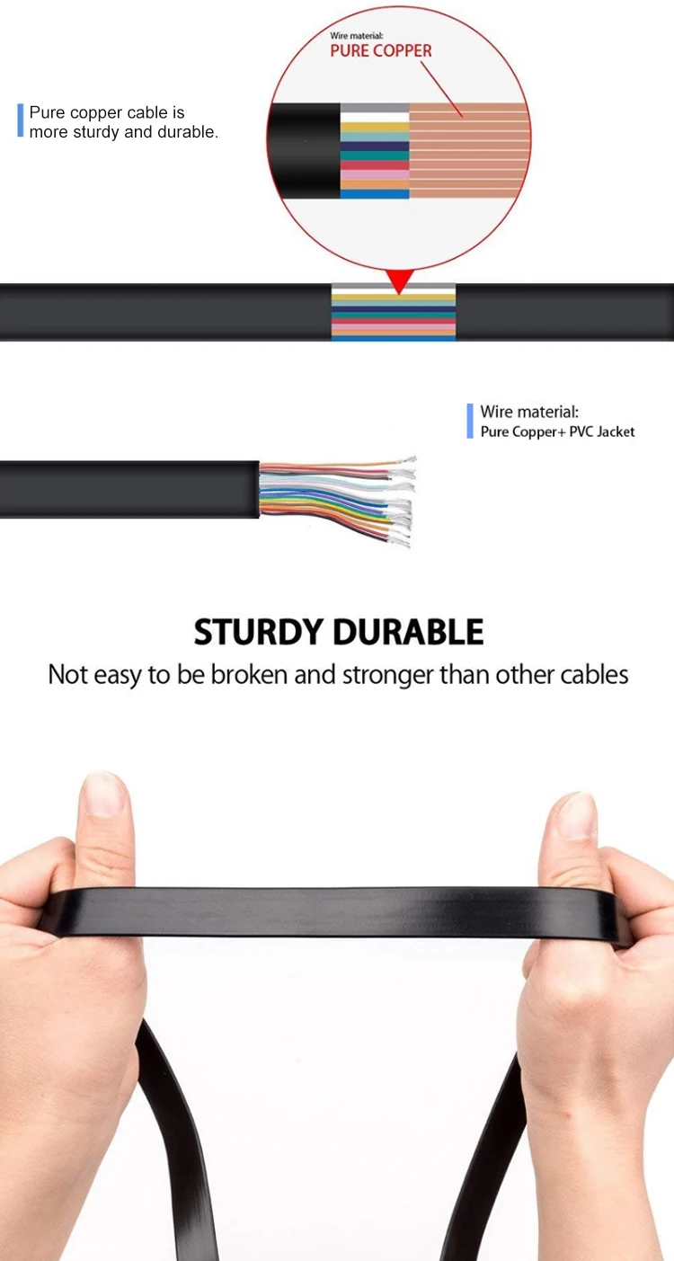 product obd ii y splitter cable male to dual female thin ribbon noodle design 16 pin universal diagnostic adapter 60cm-6