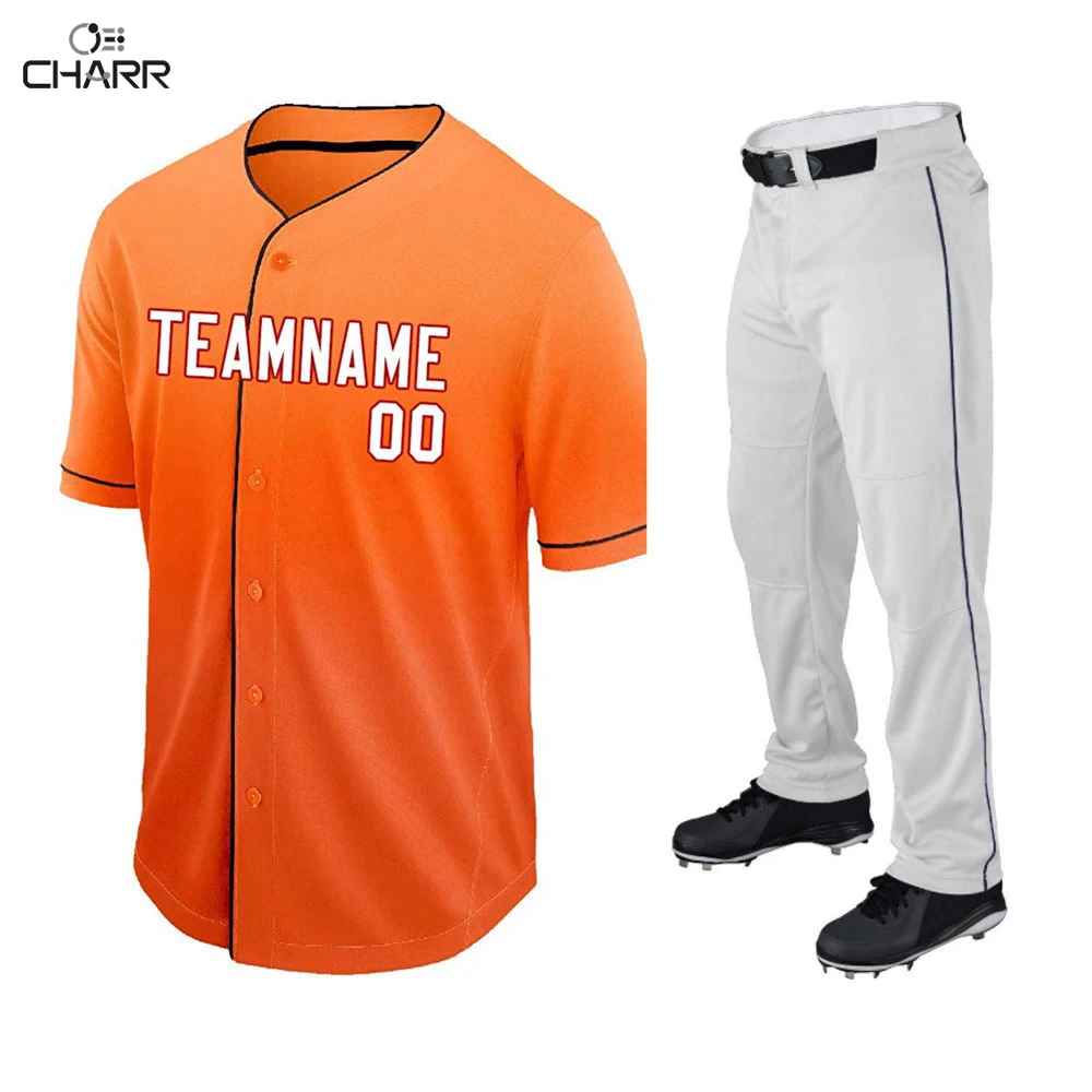 Custom Logo Baseball Uniform High Quality Custom Size Men Baseball Uniforms in Black and White Color