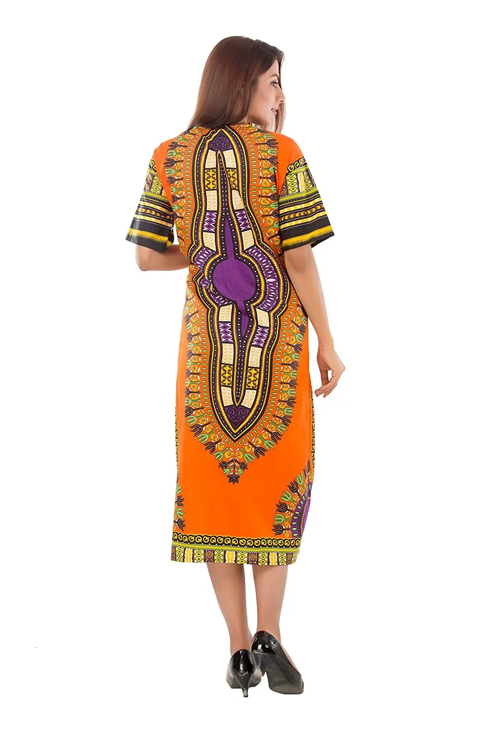 红色大石基印花连衣裙一体式长裙束腰外衣马克西礼服女式棉休闲非洲女装| Alibaba.com, image size:997x1500