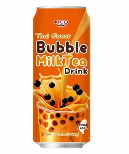 rico thai boba milk tea drink can ready to drink boba in a can