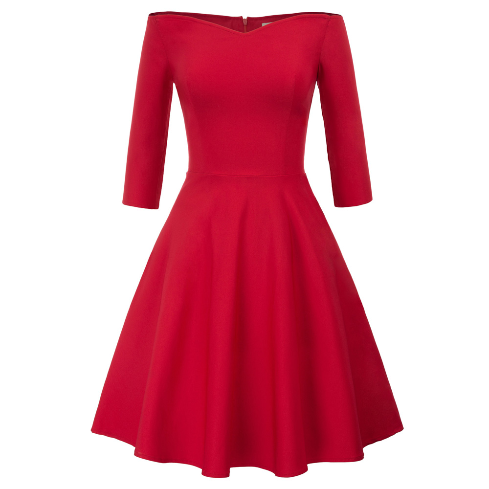 Grace Karin Retro 3/4 Sleeve off Shoulder V-Neck Dresses Grace Karin Retro 3/4 Sleeve off Shoulder V-Neck Dresses