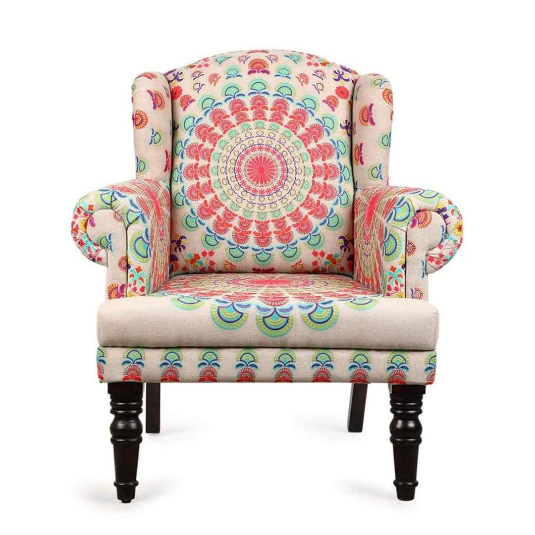 multi coloured armchair