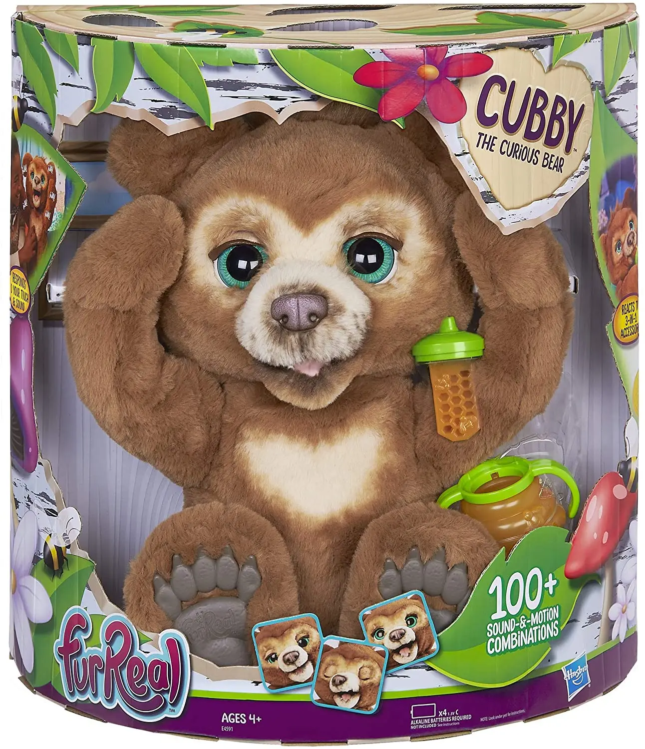 curious bear interactive plush toy