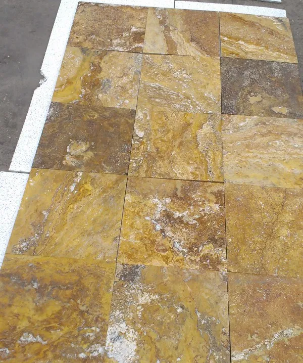 2023 Tuscany Scabas French Versailles Pattern Tumbled Travertine Pavers Tile Made in Turkey Cem-FPT-05 New Arrival Product Stone