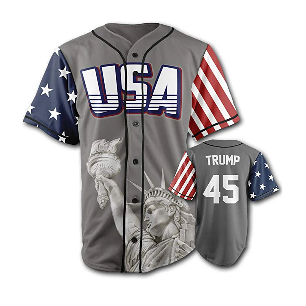 OEM Embroirdery Sublimation Print Men Wholesale Softball Jerseys