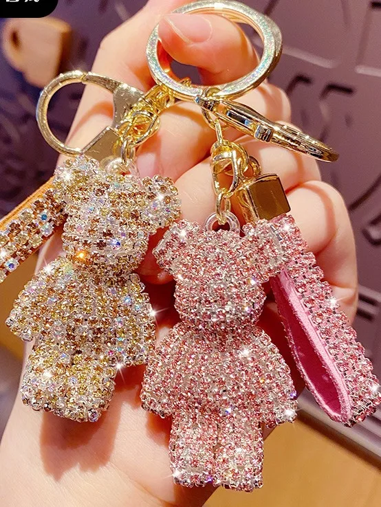 Source Hot Sell High Quality Crystal Key Chains Rhinestone Teddy Bear  Keychain Leather Key Chain Metal Key Chain on m.