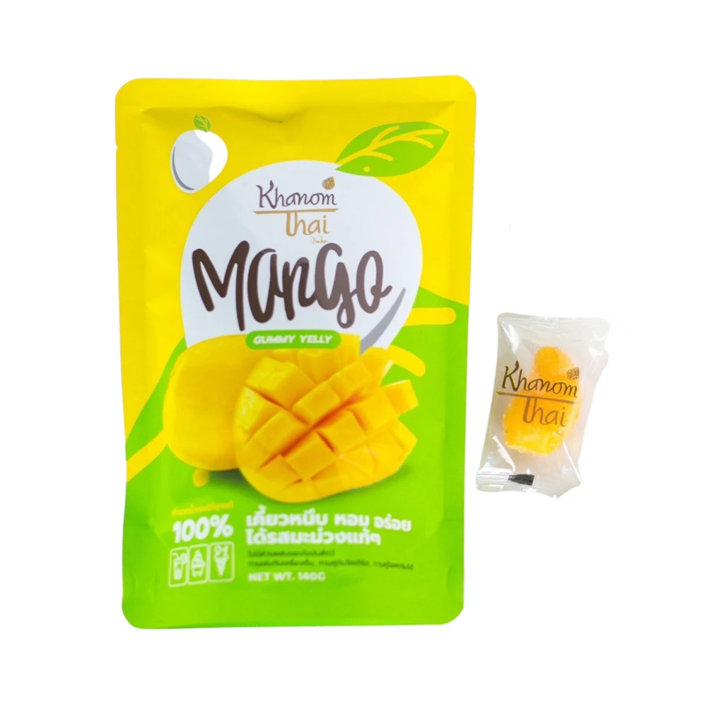 Khanom Thai Mango Jelly Cute Fruit Shape Yummy Juice Premium Grade