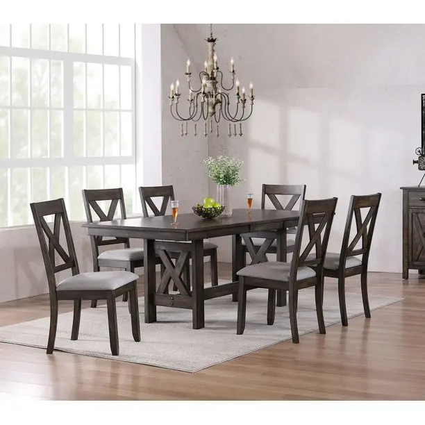 Palm Springs Dining Table Chairs In Gray lupon.gov.ph