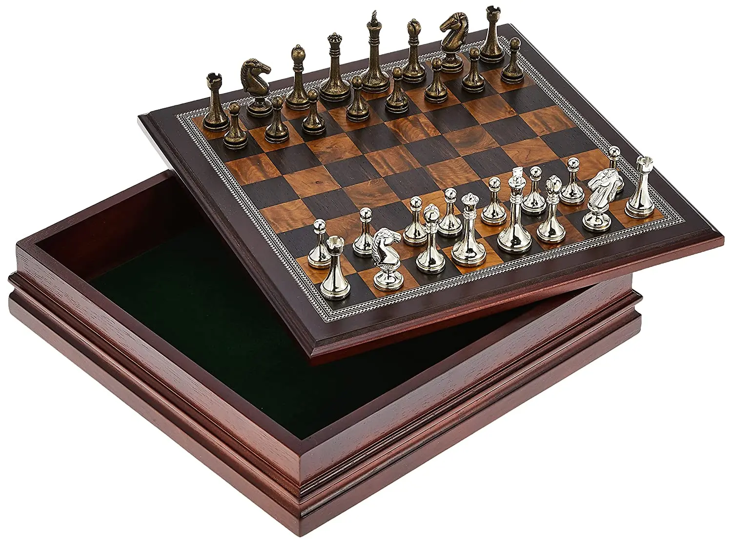 Unique Pattern Iron Chess Board High Quality With Wood And Metal Hot  Selling wooden chess board for Game Casual Puzzle Party