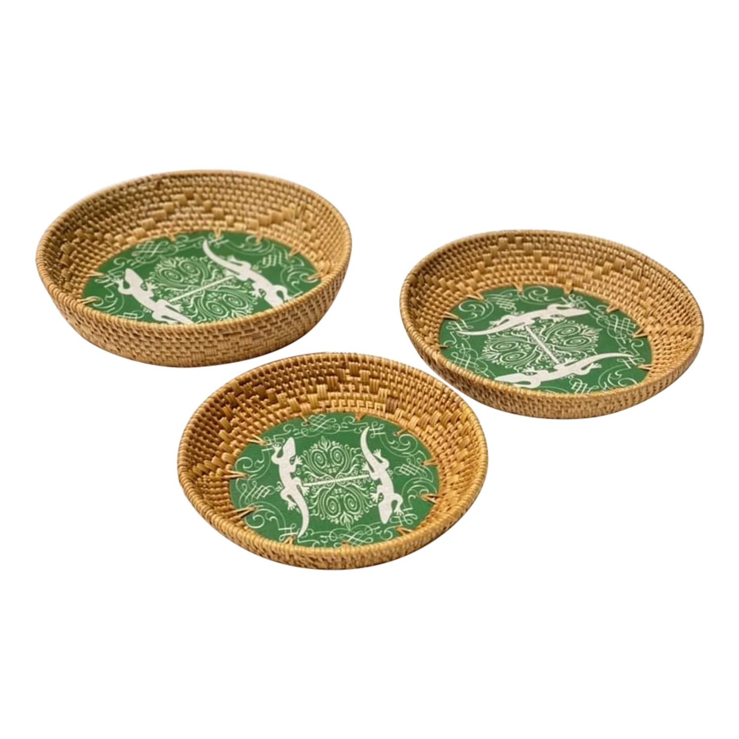 Decorative Rattan Tray Maple Leaf Shape For Coffee Table Serving Tray