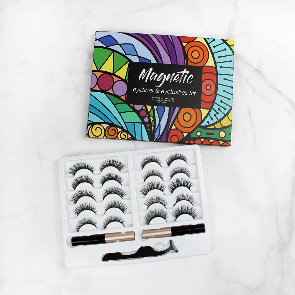Магнитные ресницы и магнитная подводка для глаз с пользовательскими коробками свободного дизайна
