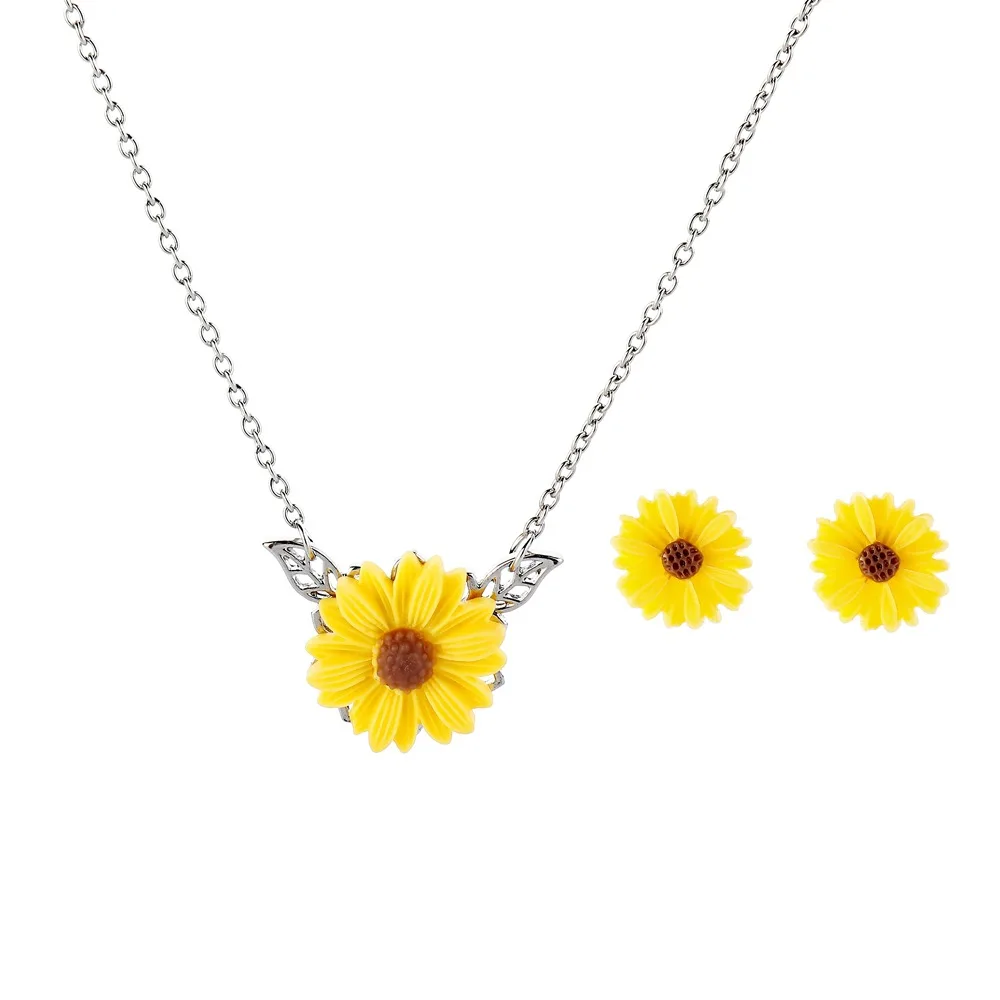 Handmade Sunflower Leaf Chain Resin 