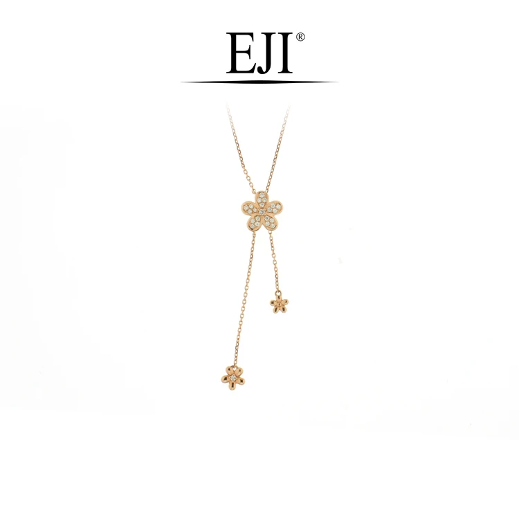 18k Gold Flower Adjustable Pendants 