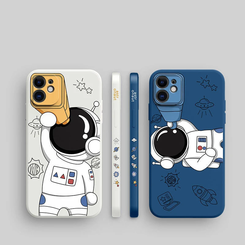 Nasa Astronaut Theme Soft Silicone Case For Iphone 13 Pro Side Print ...