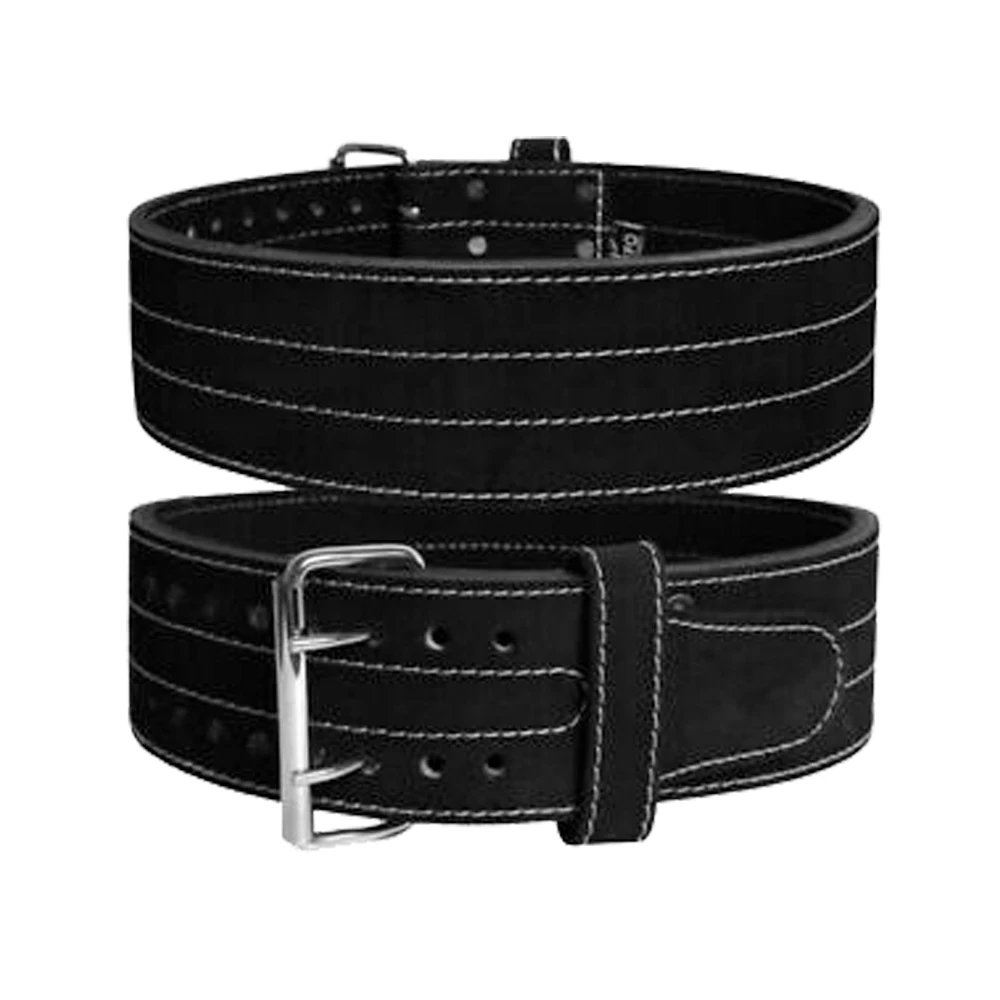 Weight Lifting Power Leather Belt Back Support Double Prong Buckle profesional 