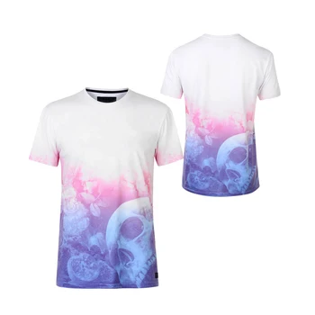 Custom Unisex 100% Polyester Short Sleeve Black Faux Bleached Tees Blank T Shirt For Sublimation
