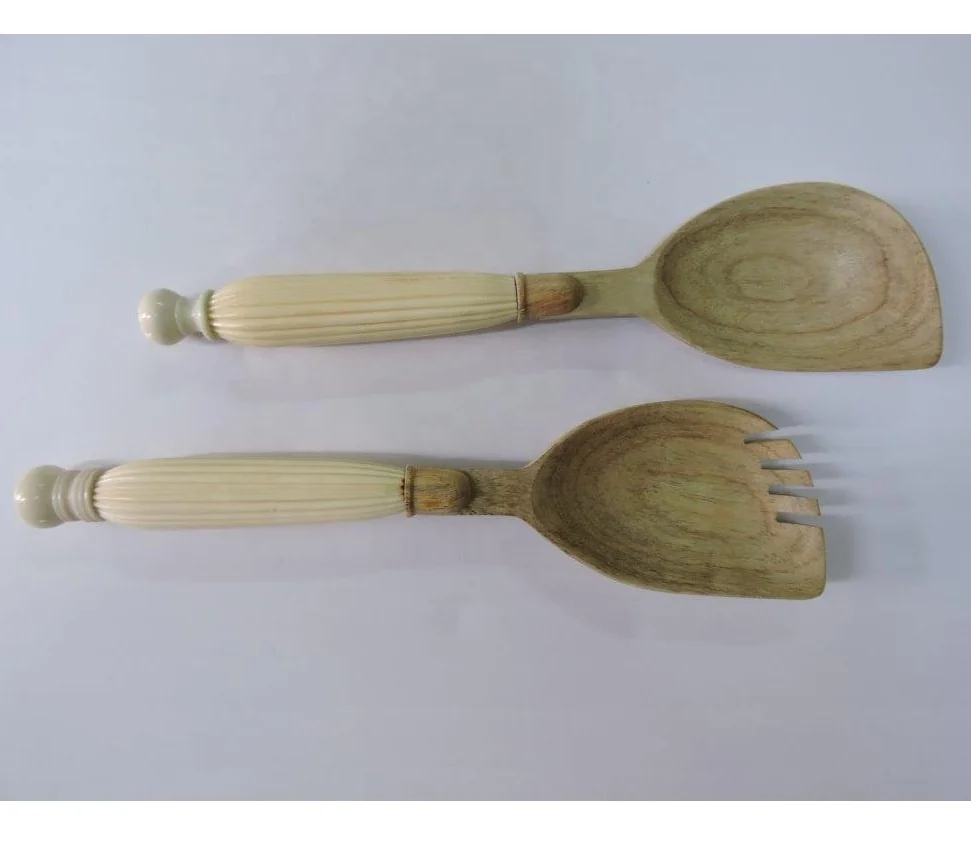 Прямая продажа с завода, высокое качество, черная каучуковая деревянная Серверная ложка для салата, деревянная ложка для салата, для кухни