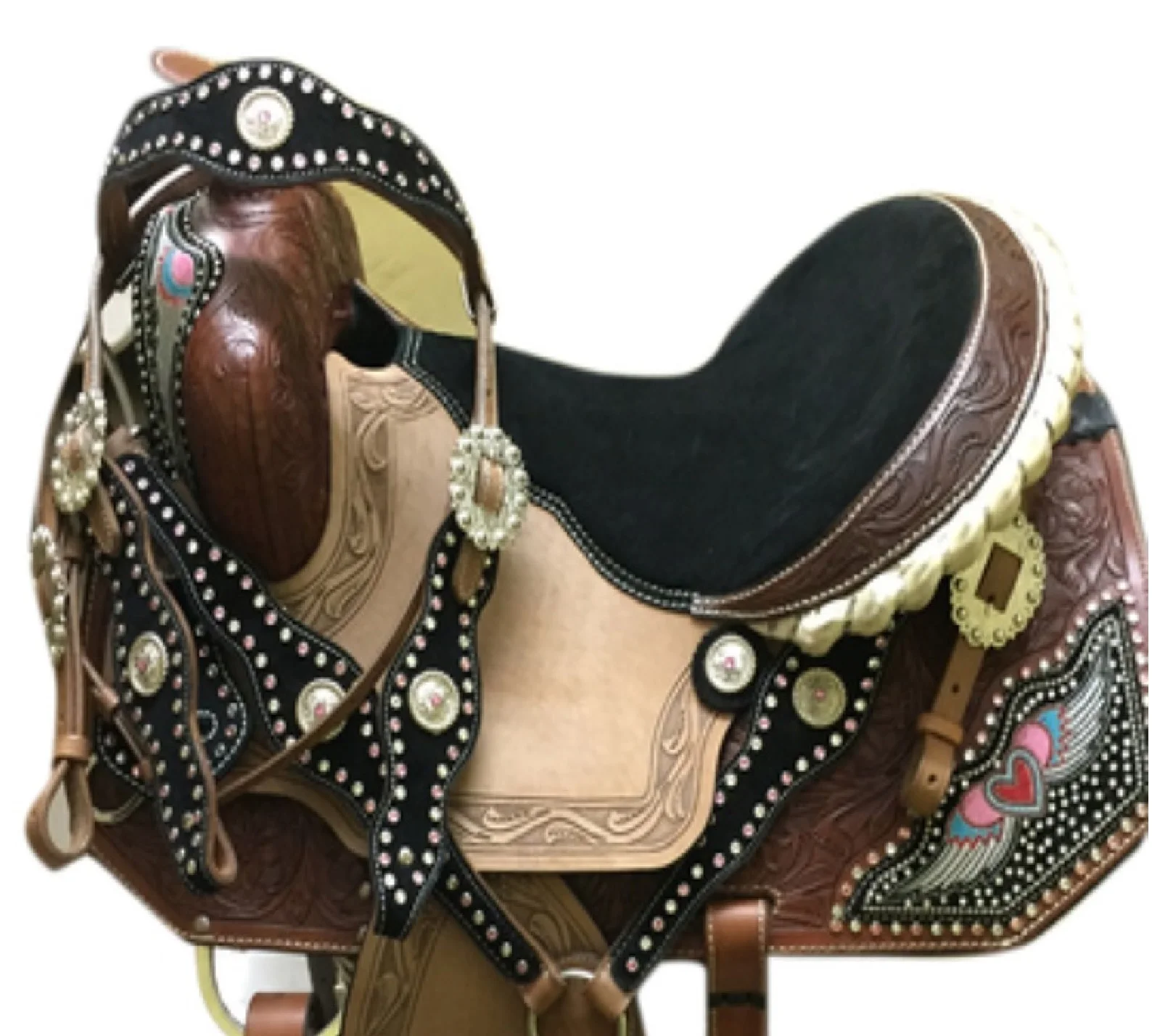 Premium Leather Western Horse Saddle Tack Set Size 14 to 18 (Y&Z)