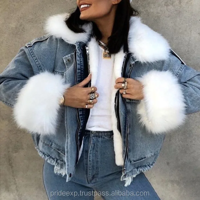 fur jacket with jeans