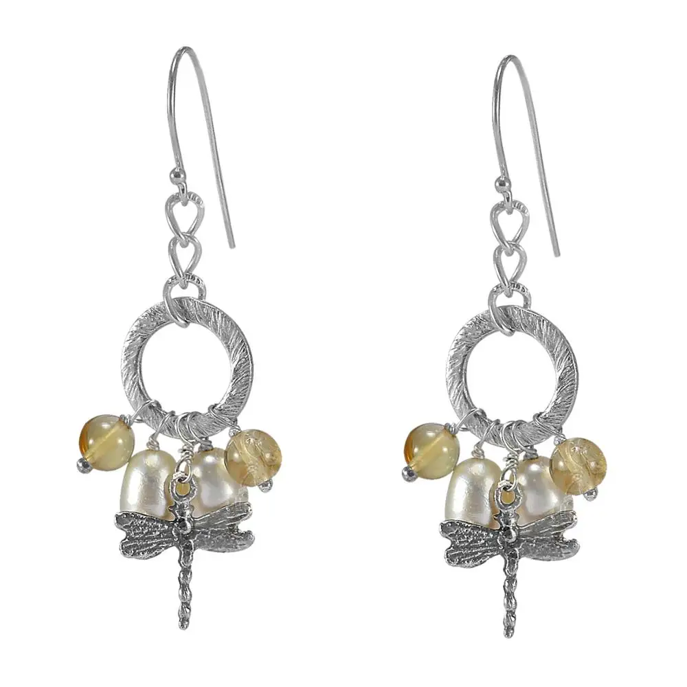 Silver Plated Earrings Earring for Woman Handmade Jewelry Designer Earrings Citrine Earrings,Silver Plated