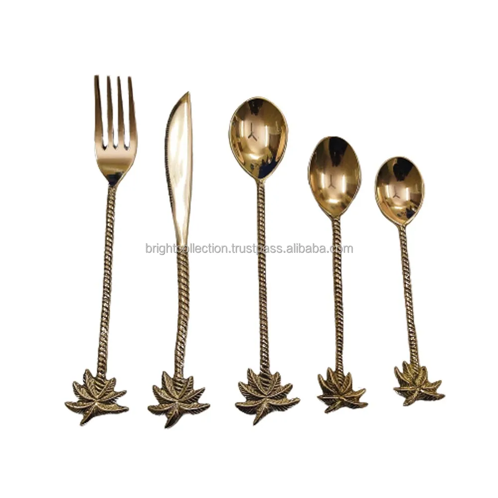 Serving Pickers Stainless Steel Serving Fruit Picker Brass Star Fish Design End ...