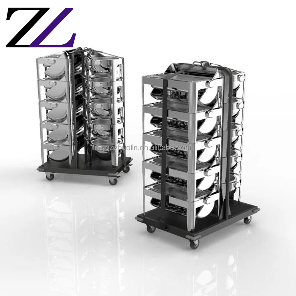 Mobile Catering Stackable Chafers Storing Transporting Stacking Chaffing Dishes Food Warmer Transport Chafing Dish Trolley