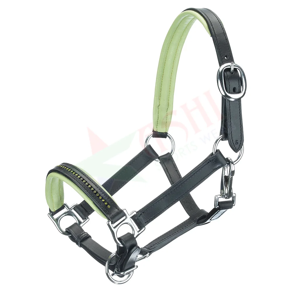 Wholesale Adjustable Leather Horse Halter Padded Leather Horse Halter
