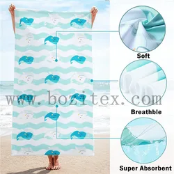 Hot sale Absorbent  Sand Free  printed  beach microfiber travel  towel  for camping  yoga