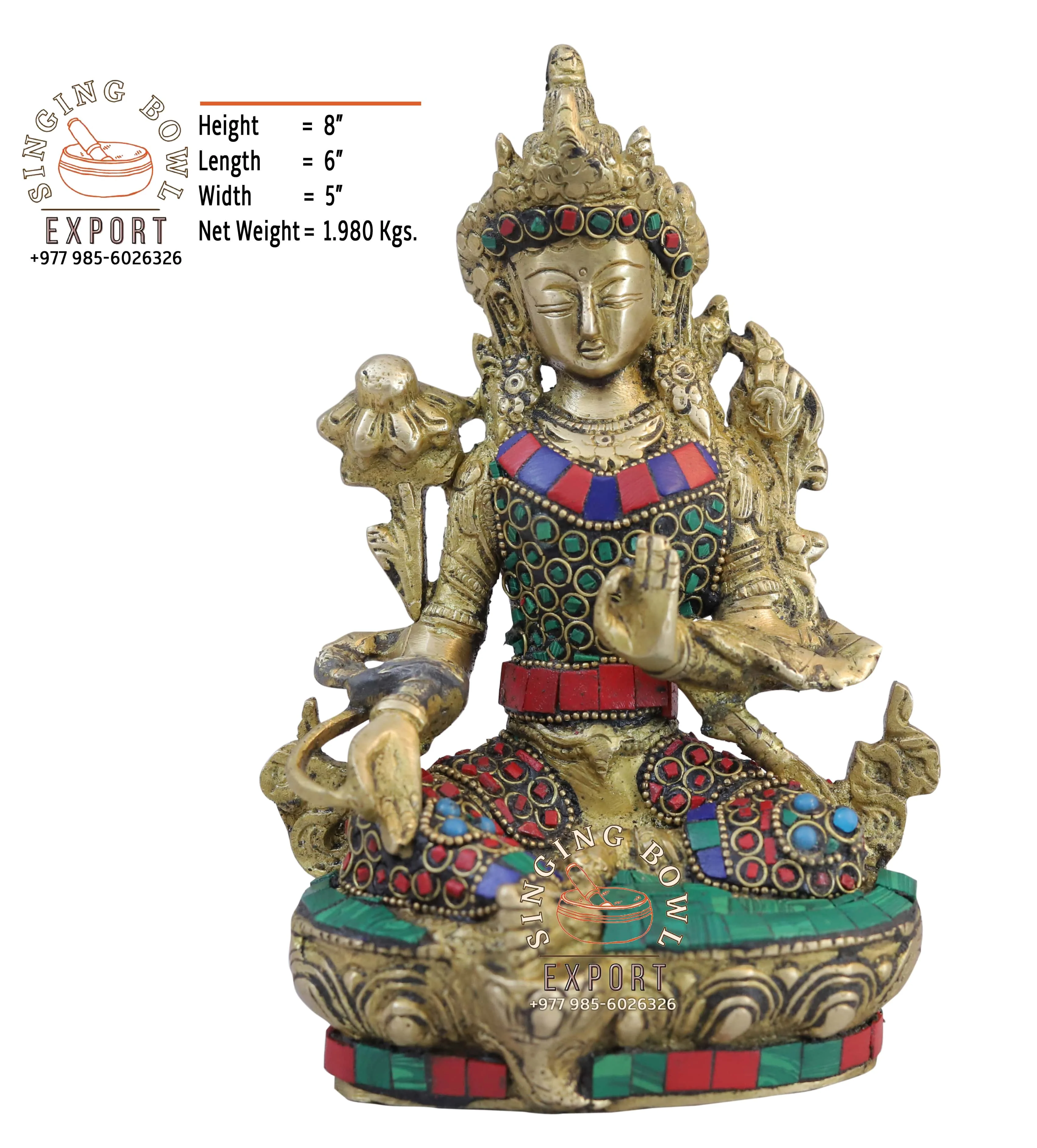 Brass Green Tara Statue A Statue Great For Religious And Cultural