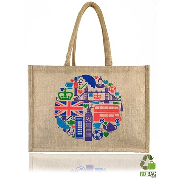 Wholesale Portable Waterproof Jute Grocery Bag Reusable Foldable Shopping Tote Bag with Custom Printed Logo Pink Cartoon N/A