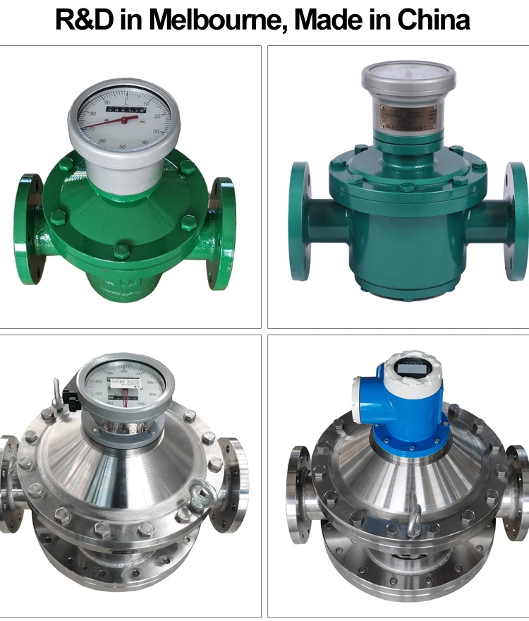 Dn100 Positive Displacement Flow Meter Ss304 Oil Meter Oval Gear Flow