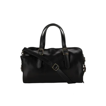 Black genuine leather handbag made in Italy