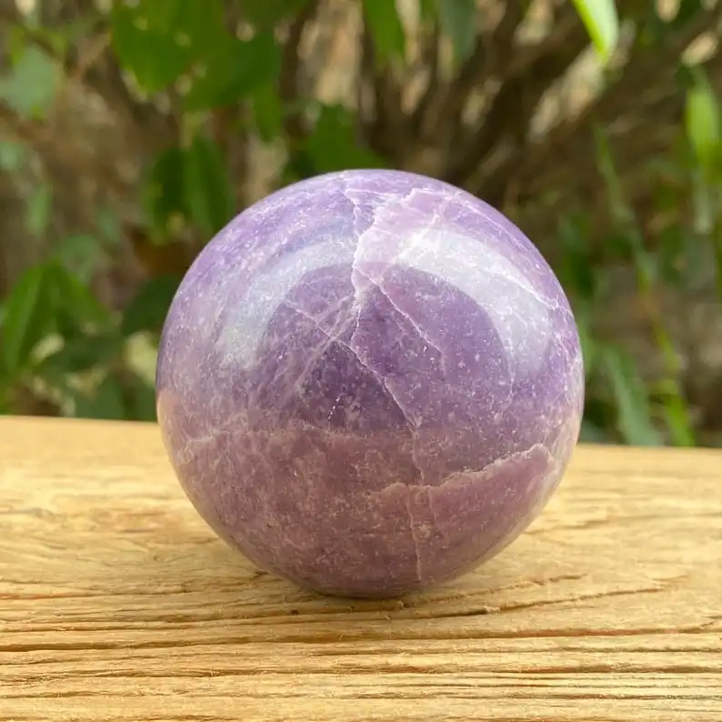 Wholesale Bulk Lot 3 Pack Of Lepidolite Sphere Orbs Carved Spheres Balls 