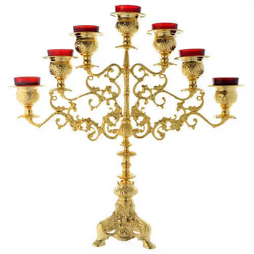 Altar Crucifix with Candle Holder Set of Seven Church Supplies