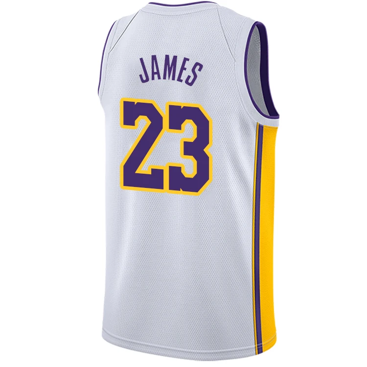 Los Angeles LAKERS LeBron James #23 Practice Jersey Men's XL (Purple/ Black)