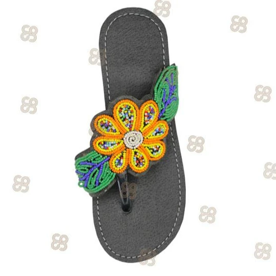 Leather Beaded Maasai Sandals Size 8 - Handmade African Footwear main image 1
