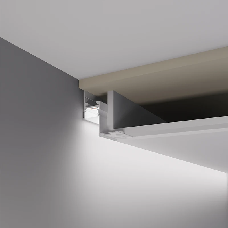 XRZLux-Perfil de aluminio con cubierta, tira LED empotrada para techo,  paneles de yeso, canales, decoración de pared, barra de luz Led dura, 6,5  W/m