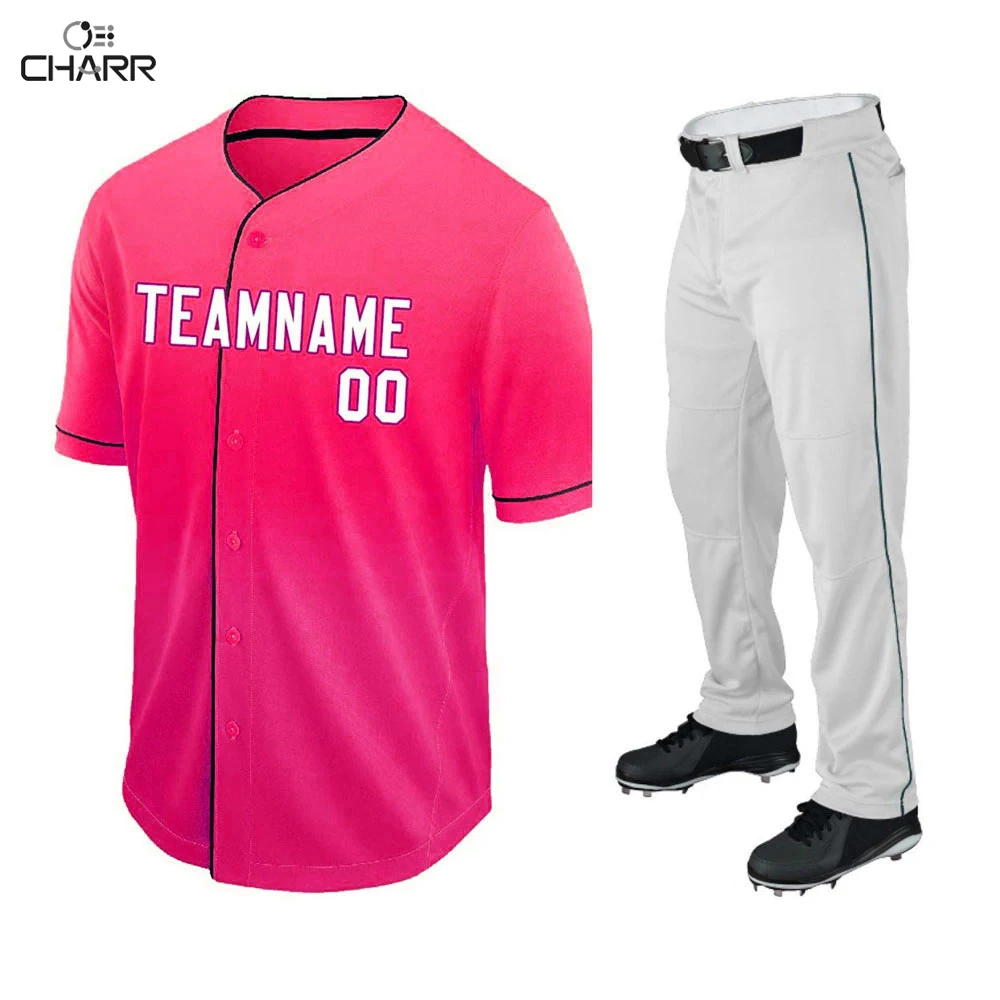 Custom Logo Baseball Uniform High Quality Custom Size Men Baseball Uniforms in Black and White Color