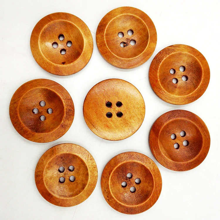 50pcs Wooden 4 Holes Round Wood Sewing Buttons DIY Craft Scrapbooking 25mm US. 