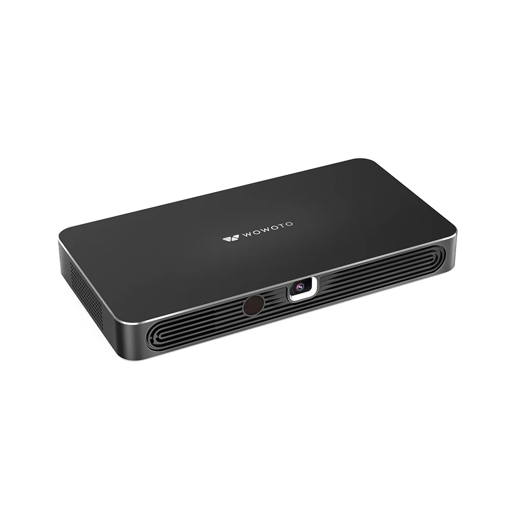 WOWOTO 3D Video Smart LED DLP Projector Black 2000lumens Battery Powered Digital Projector Dual Band WIFI Home Theatre Projector