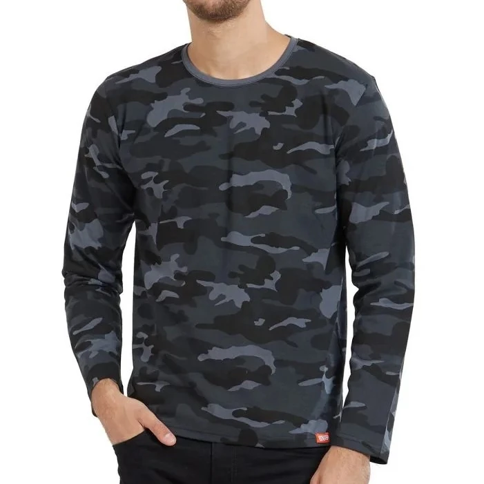 Long Sleeve Camo Elongated T Shirts 